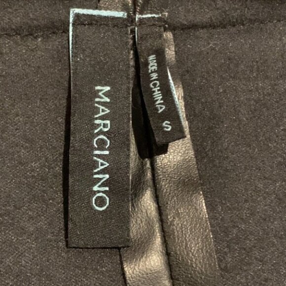 Marciano draped front black vegan leather long sleeves wrap jacket size Small - Picture 6 of 10